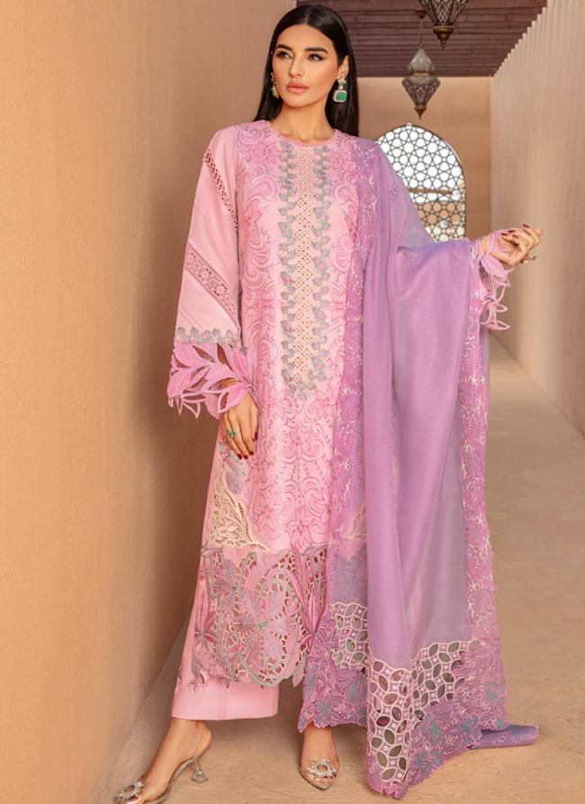 Heavy Cotton Pink Festival Wear Embroidery Work Pakistani Suit